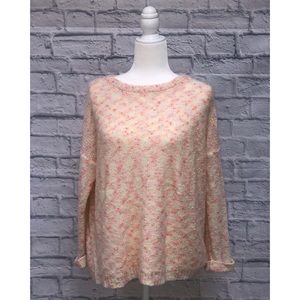 Knit sweater with pops of neon